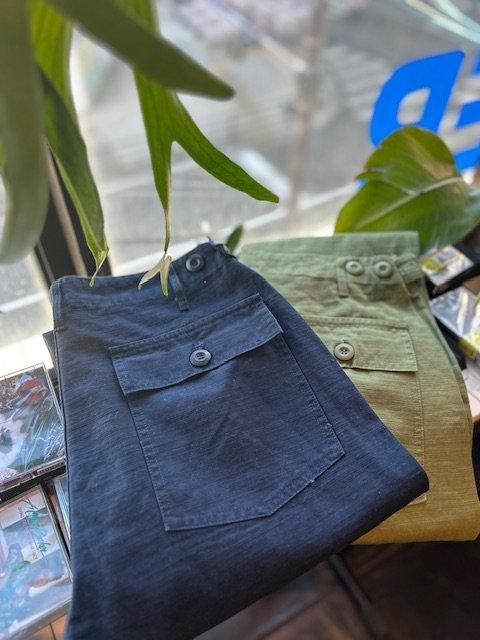 Dead stock / cotton ARMY PANTS w32 Olive green 