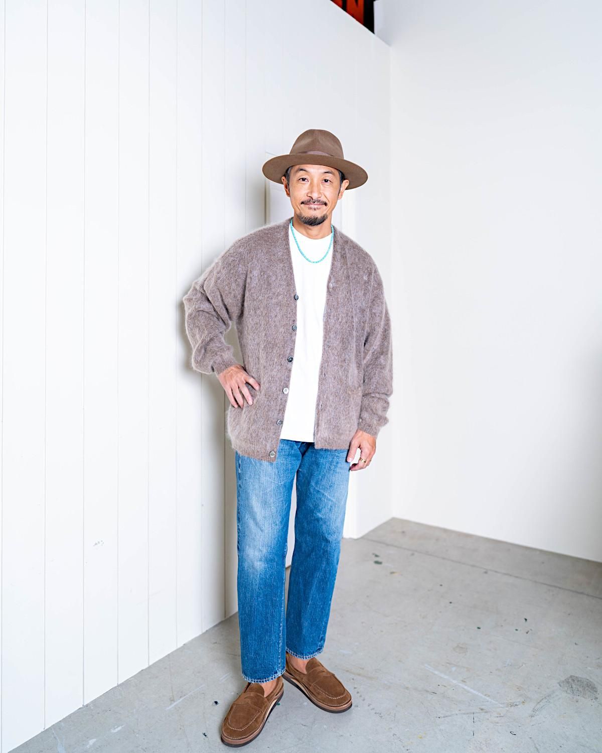 Cloveru Simple Wool Mohair Cardigan Brown