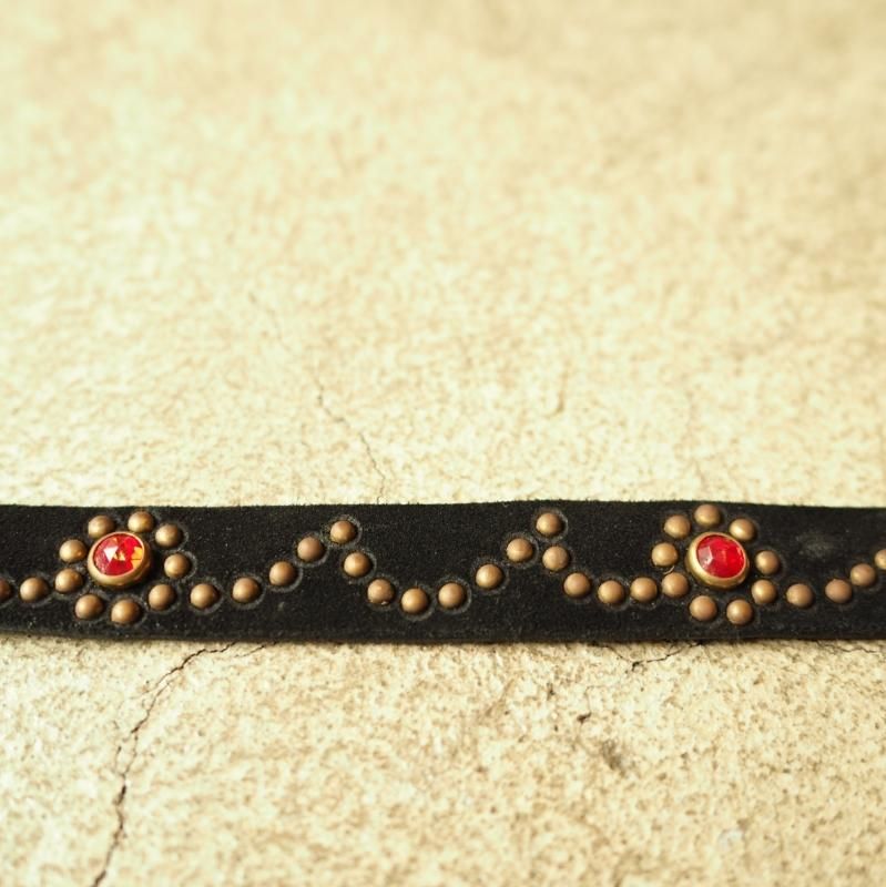 HTC NARROW BELT スウェードブラック×クリアストーン MOAT別注 HTC