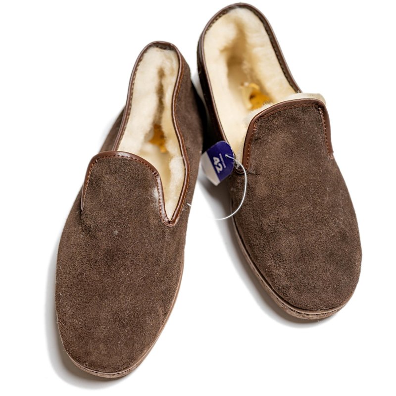 80's French BOA SLIP-ON SHOES Brown