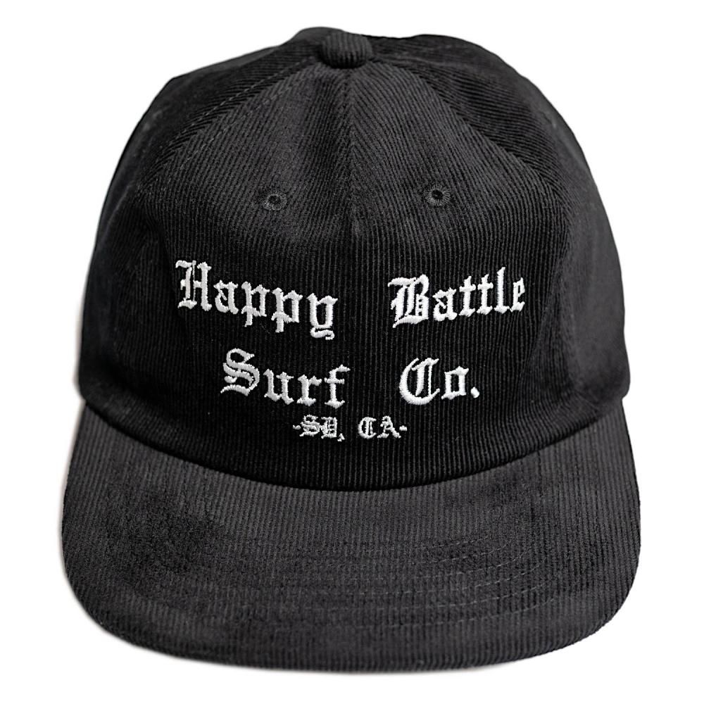 HAPPY BATTLE CORDUROY HAT BLACK