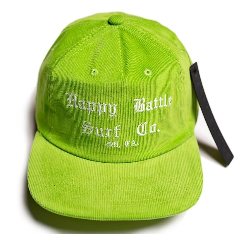 HAPPY BATTLE CORDUROY HAT LIME