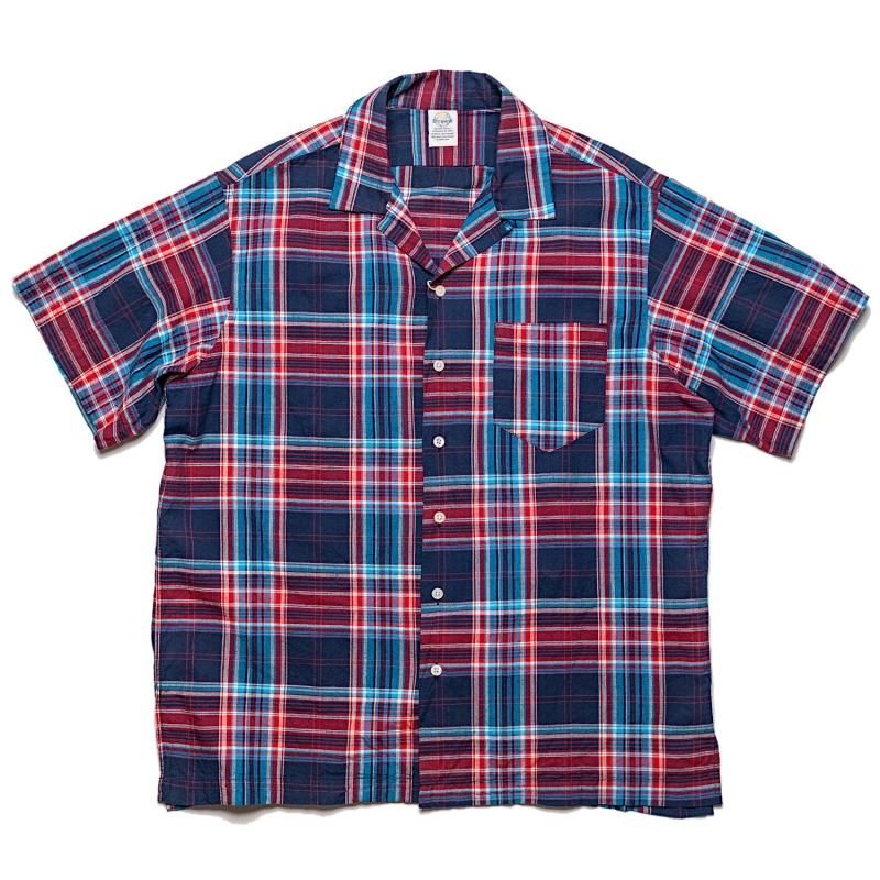D.C.WHITE Madras Plaid Shirt Navy/Red