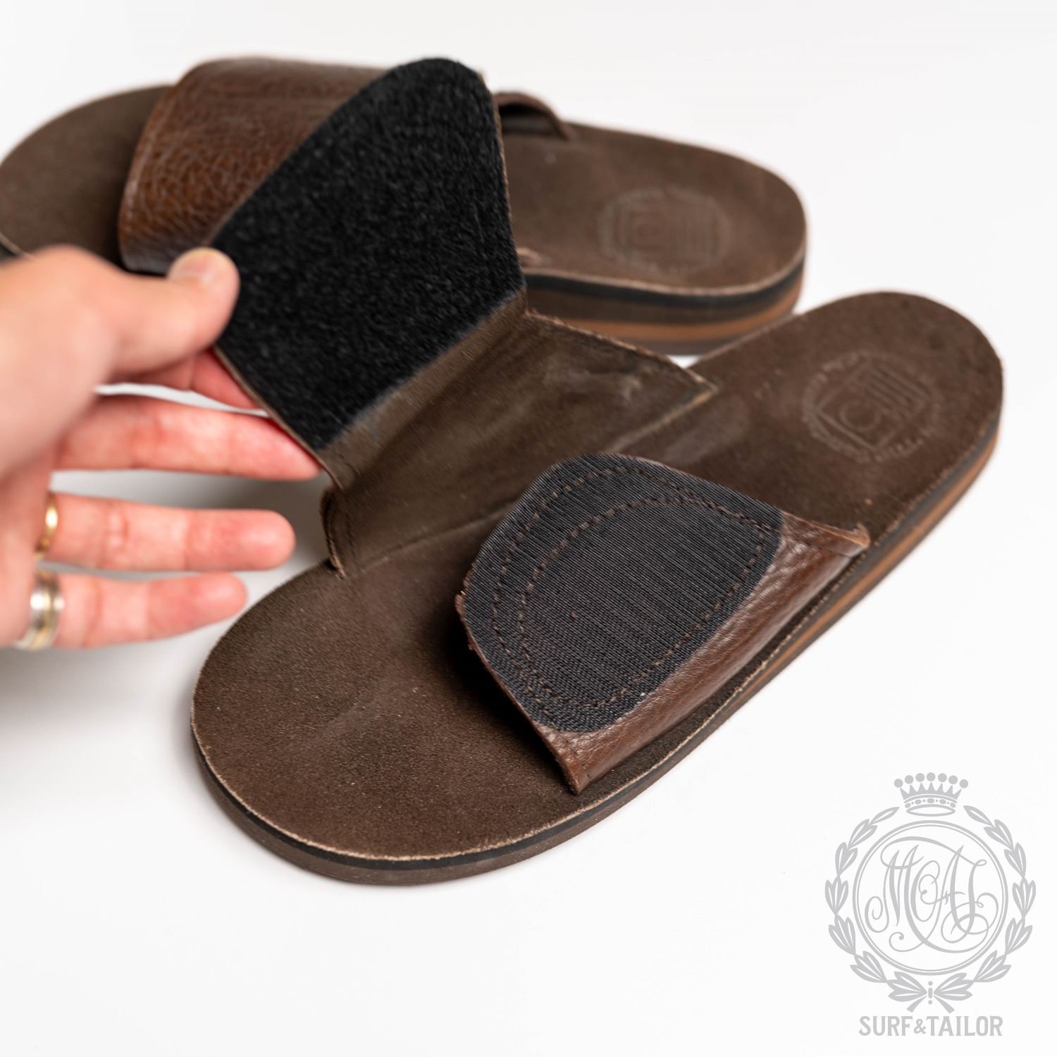 The Sandalman サンダルマン VELCRO WEDGE SLIDE ブラウン