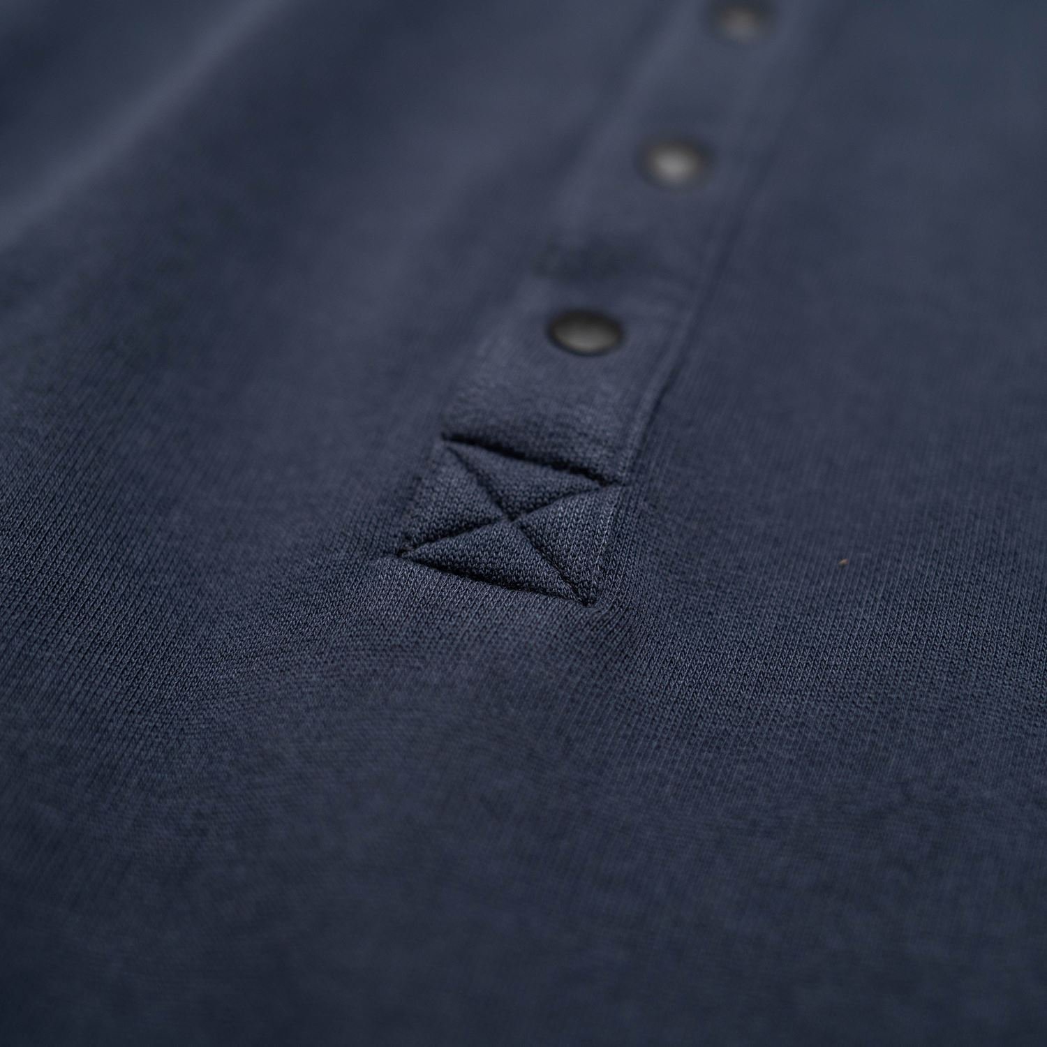 UNFEIGNED OVERSIZE POLO SWEAT Blue Graphite