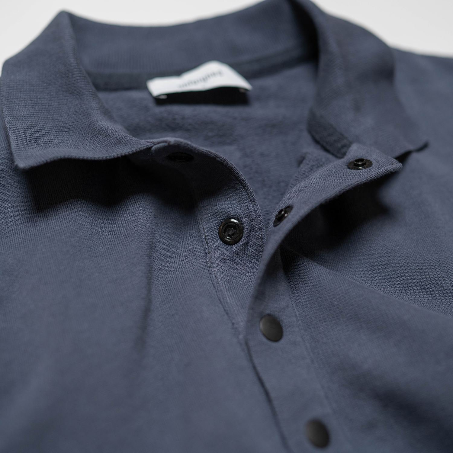 UNFEIGNED OVERSIZE POLO SWEAT Blue Graphite