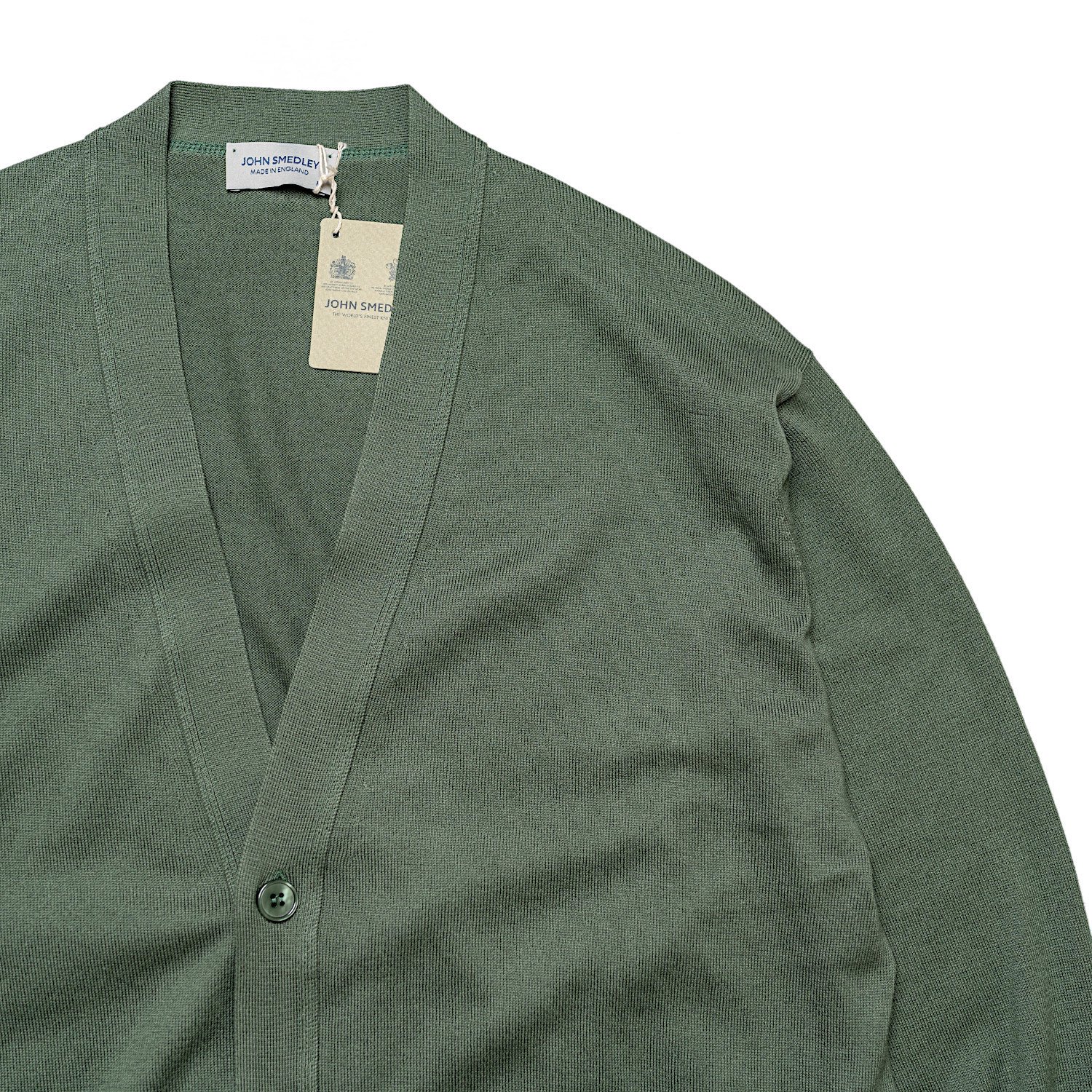 JOHN SMEDLEY 24G CARDIGAN グリーン