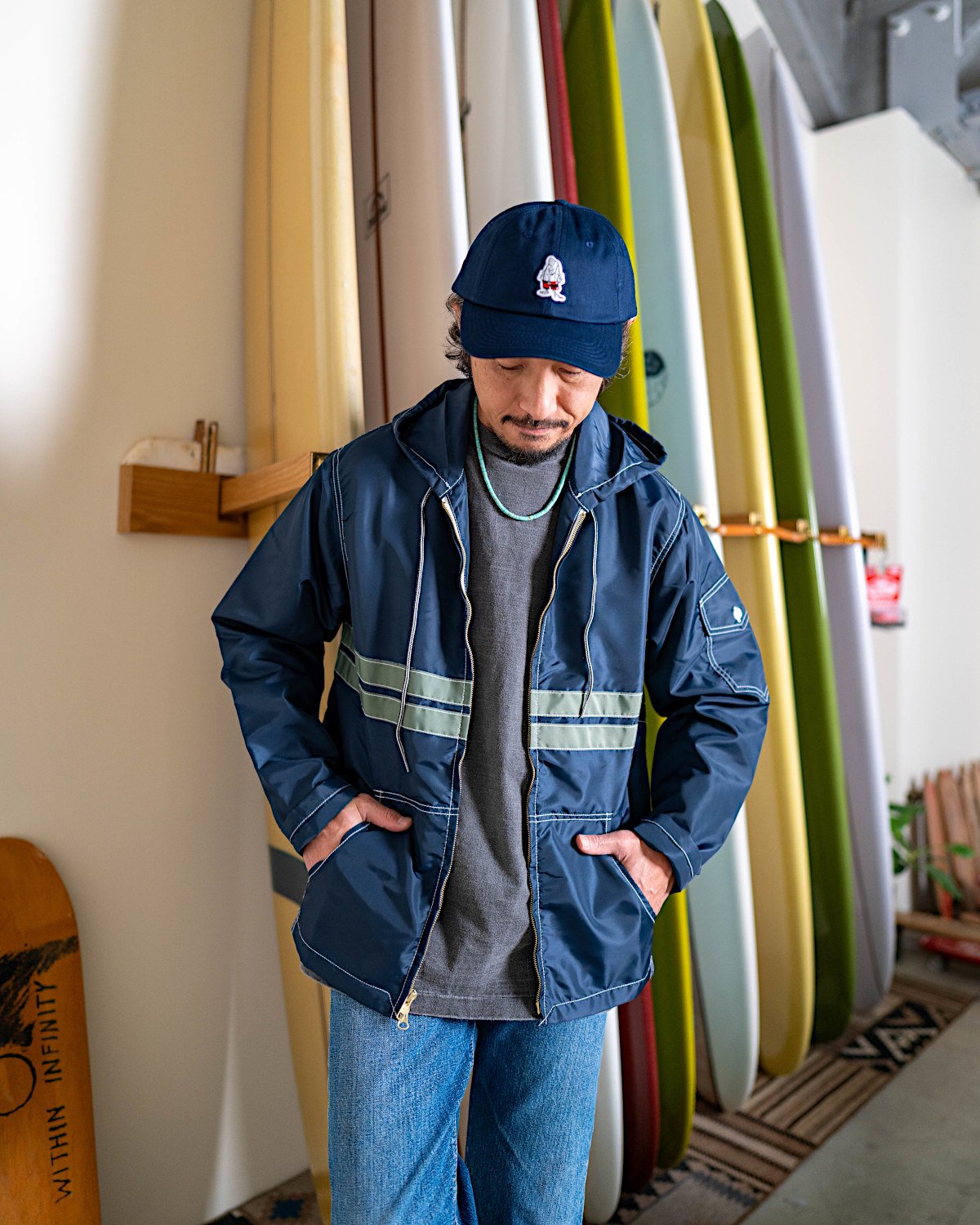 BIRDWELL Hood Jacket Navy