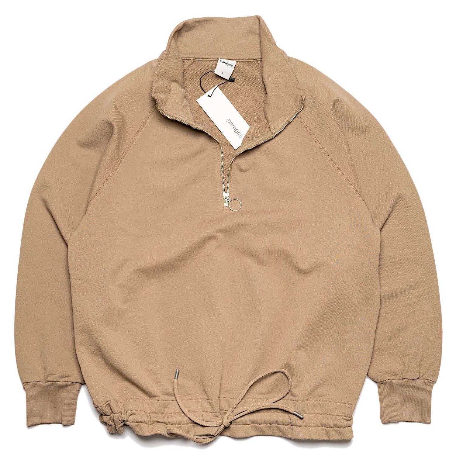 PARAGES HALF ZIP SWEAT カフェラテ
