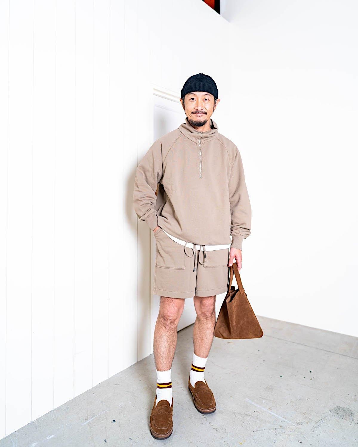 PARAGES HALF ZIP SWEAT カフェラテ