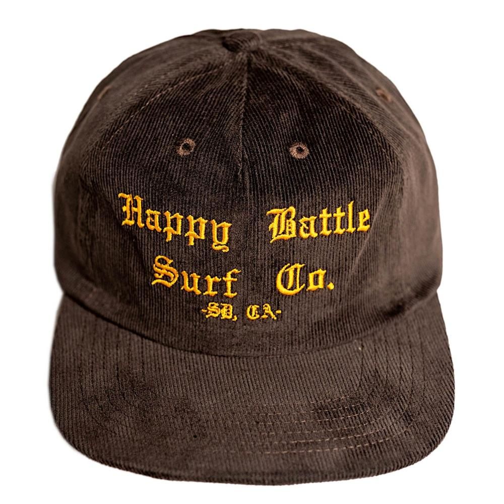 HAPPY BATTLE CORDUROY HAT BRN/GOLD