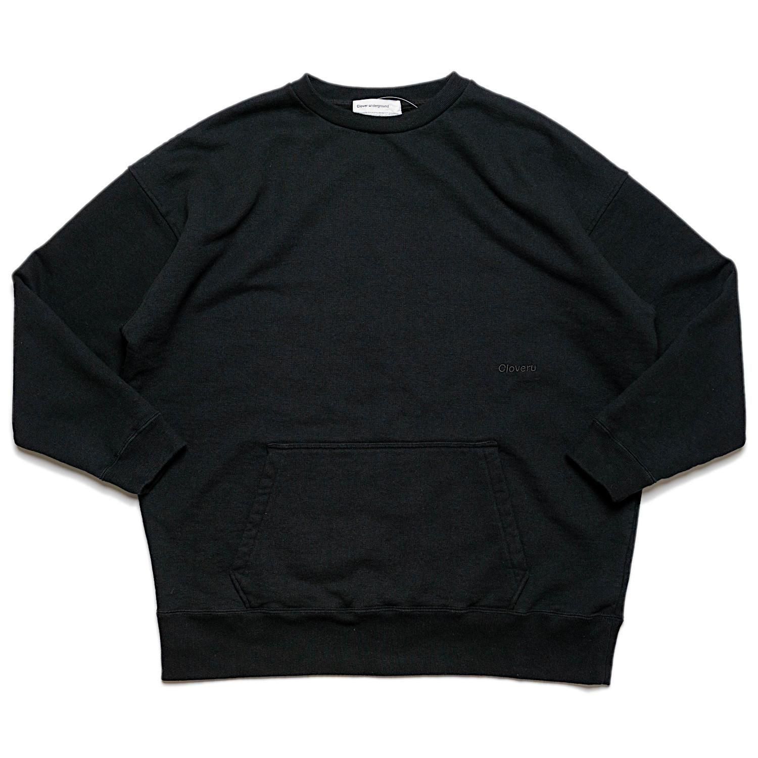CLOVERU WIDE SWEAT AOKI MUJI CREW 黒 Cloveru Wide Sweat 