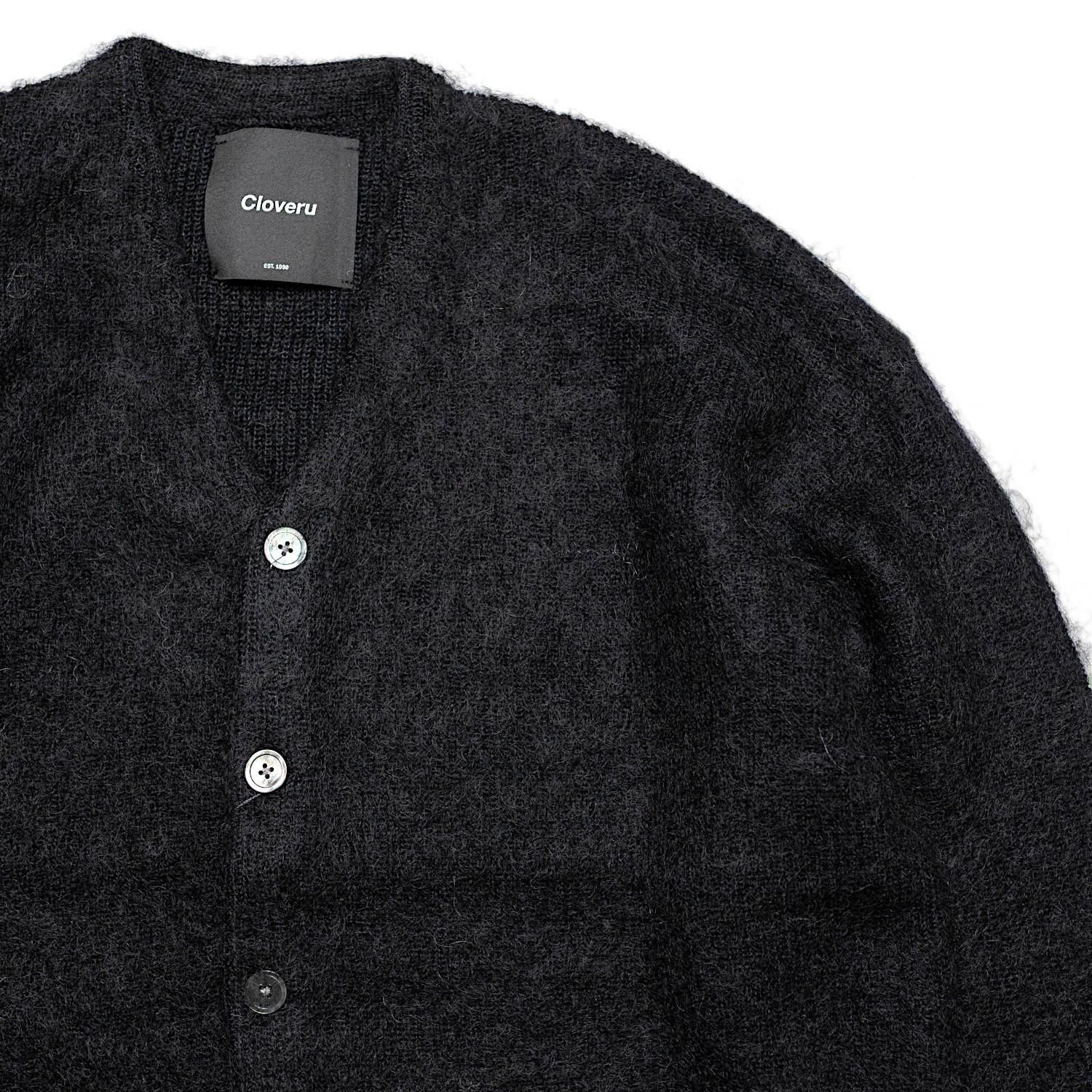 Cloveru Simple Wool Mohair Cardigan Black