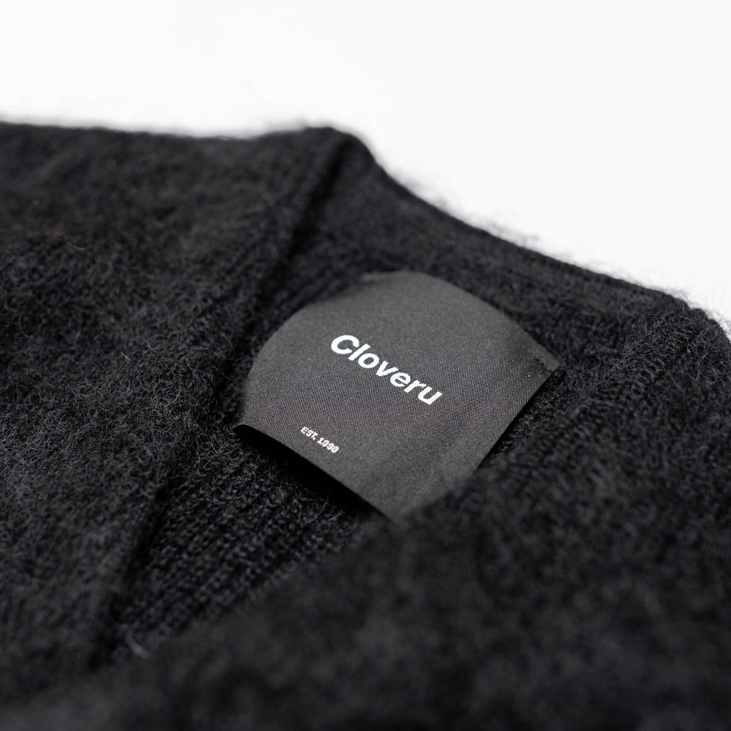 Cloveru Simple Wool Mohair Cardigan Black