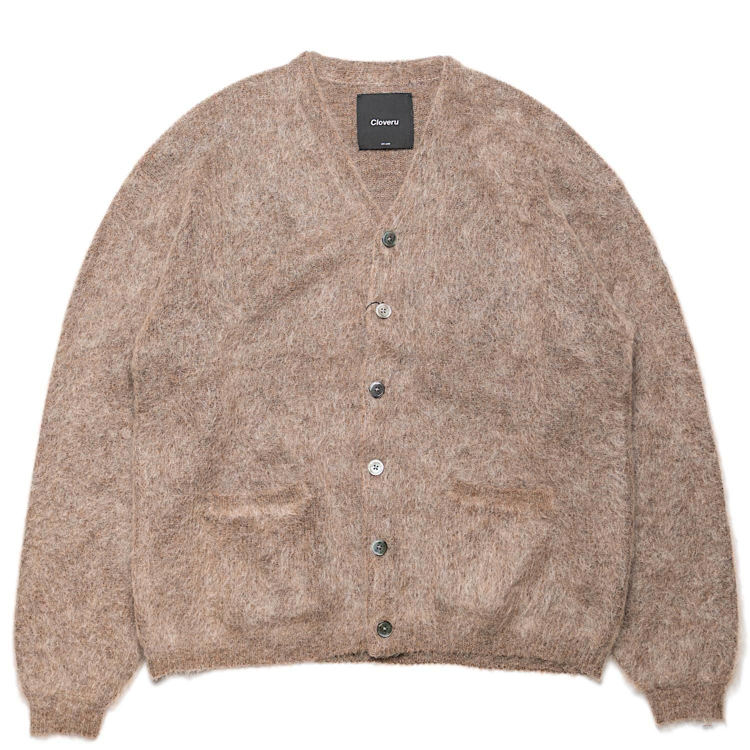 Cloveru Simple Wool Mohair Cardigan Brown