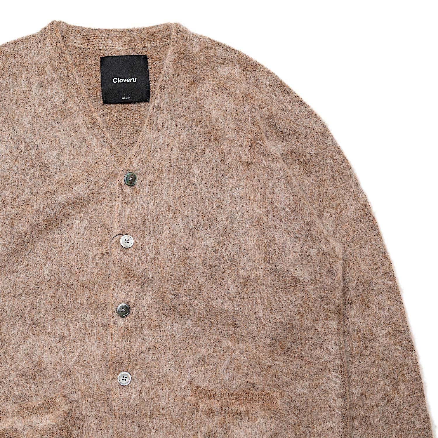 Cloveru Simple Wool Mohair Cardigan Brown