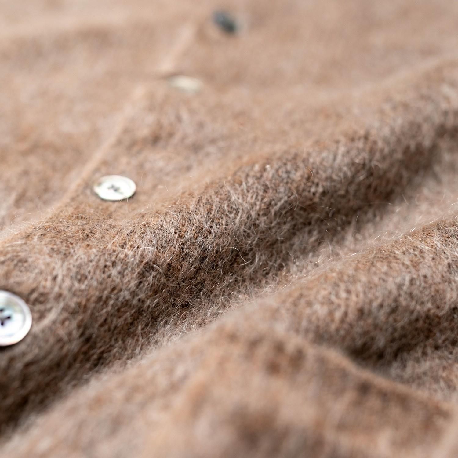 Cloveru Simple Wool Mohair Cardigan Brown
