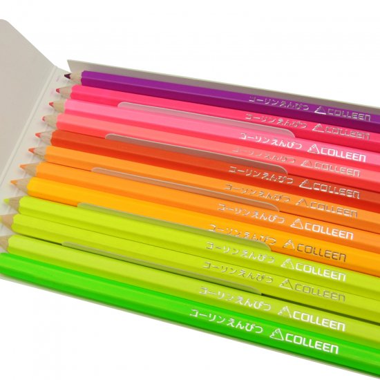 コーリン鉛筆 775六角蛍光色鉛筆 11色 - デザイン文具 STYLE DEE.