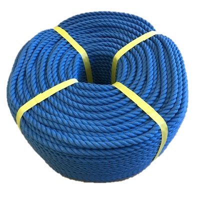 ポリエステルスパンロープ 青色 径８ｍｍ 長さ１００メートル巻き