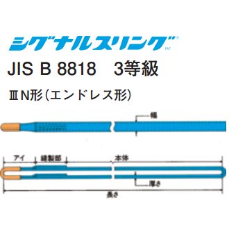 シグナルスリング S3N エンドレス形幅75mm 長さ2.25m【道具屋.com】