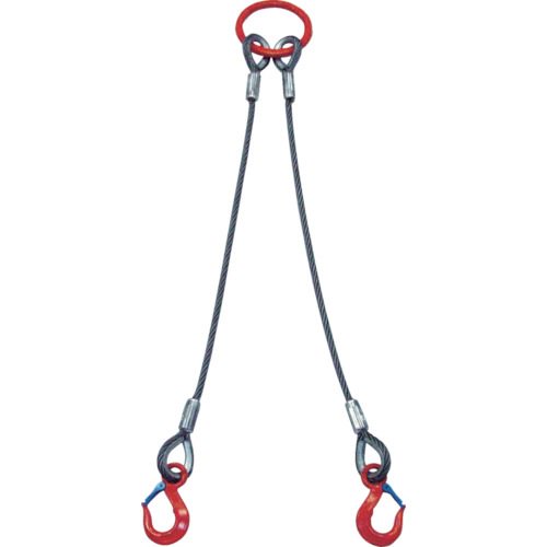 2本吊 ワイヤスリング ワイヤ径14mm 基本使用荷重2T用 有効リーチ1.5m【道具屋.com】吊具・ワイヤーロープ専門通販