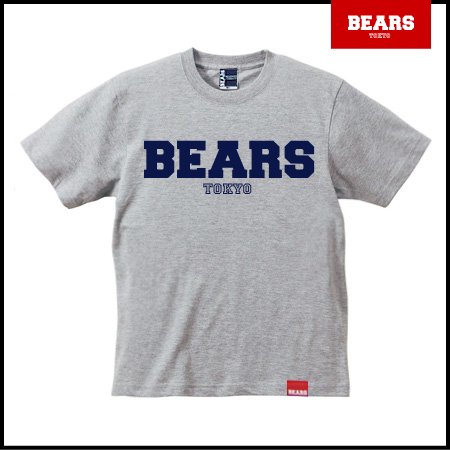 ■ BEARS TOKYO Tシャツ BEARS TOKYO LOGO-TEE (ベアーズトウキョウロゴＴ) グレー×ネイビー