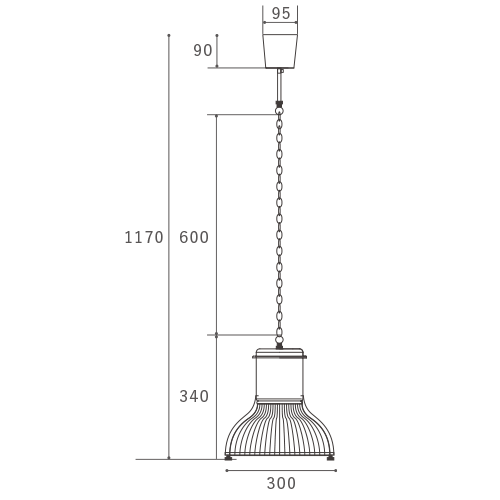 HUNT GLASS SHADE ハントグラスシェード ヴィンテージグレー ペンダントランプ