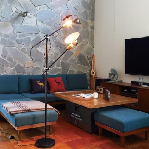POLDER FLOOR LAMP フロアランプ 照明 2灯照明 LED対応 角度調節 高さ調節 間接照明