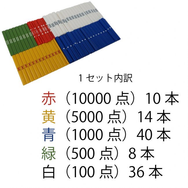 カラー点棒108本セット - 全自動麻雀卓の通信販売｜ジャンタクファクトリー