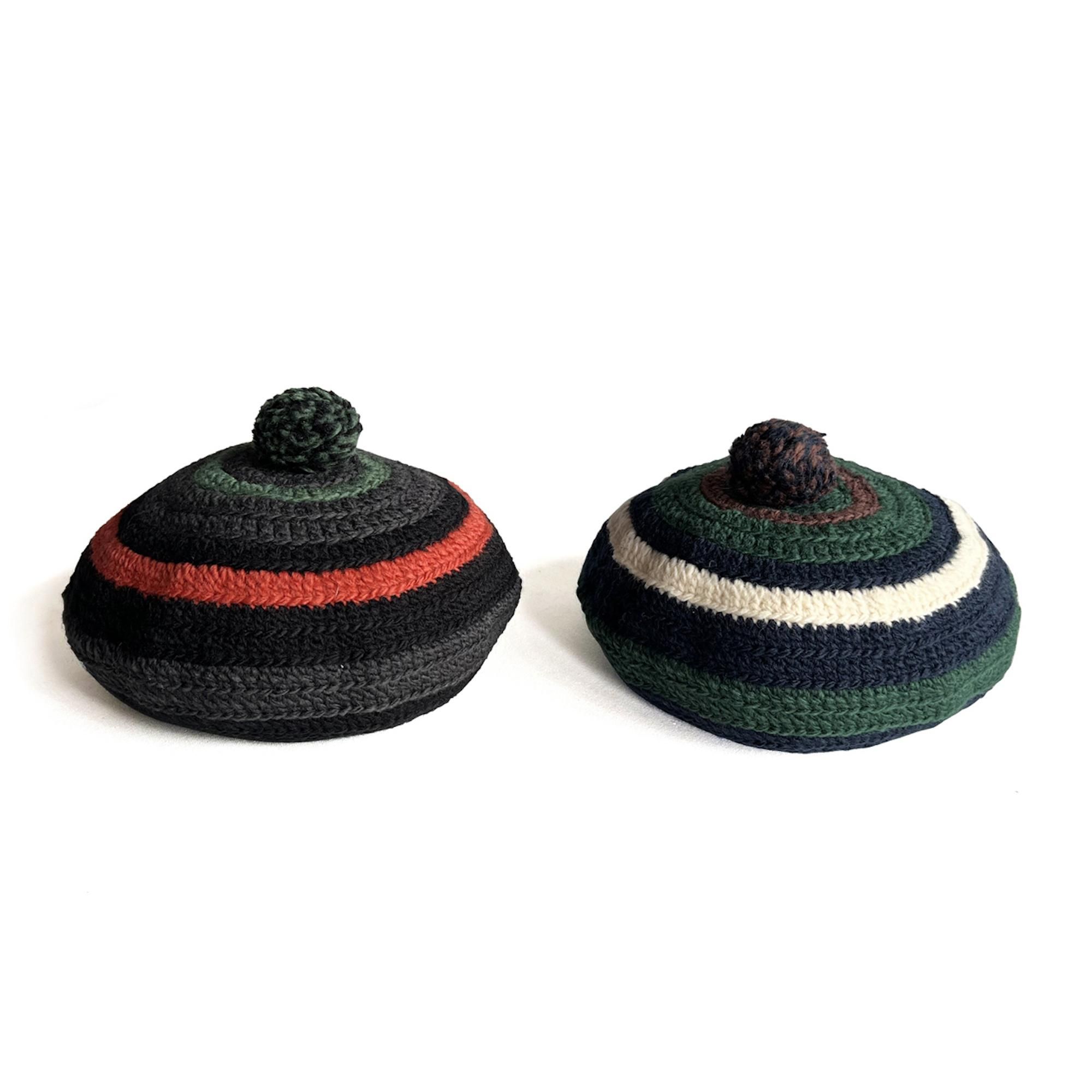 COMFORTABLE REASON<br>Stripe Tam O Shanter Hat<br>