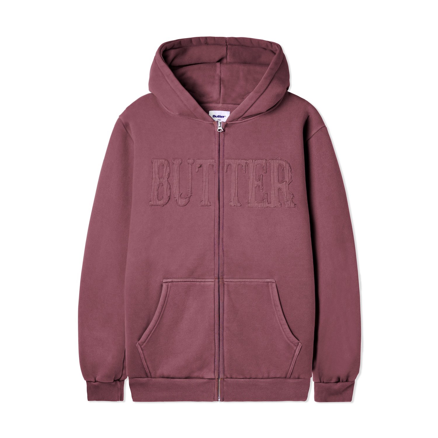 BUTTER GOODS<br>Fabric Applique Zip-Thru Hood<br>