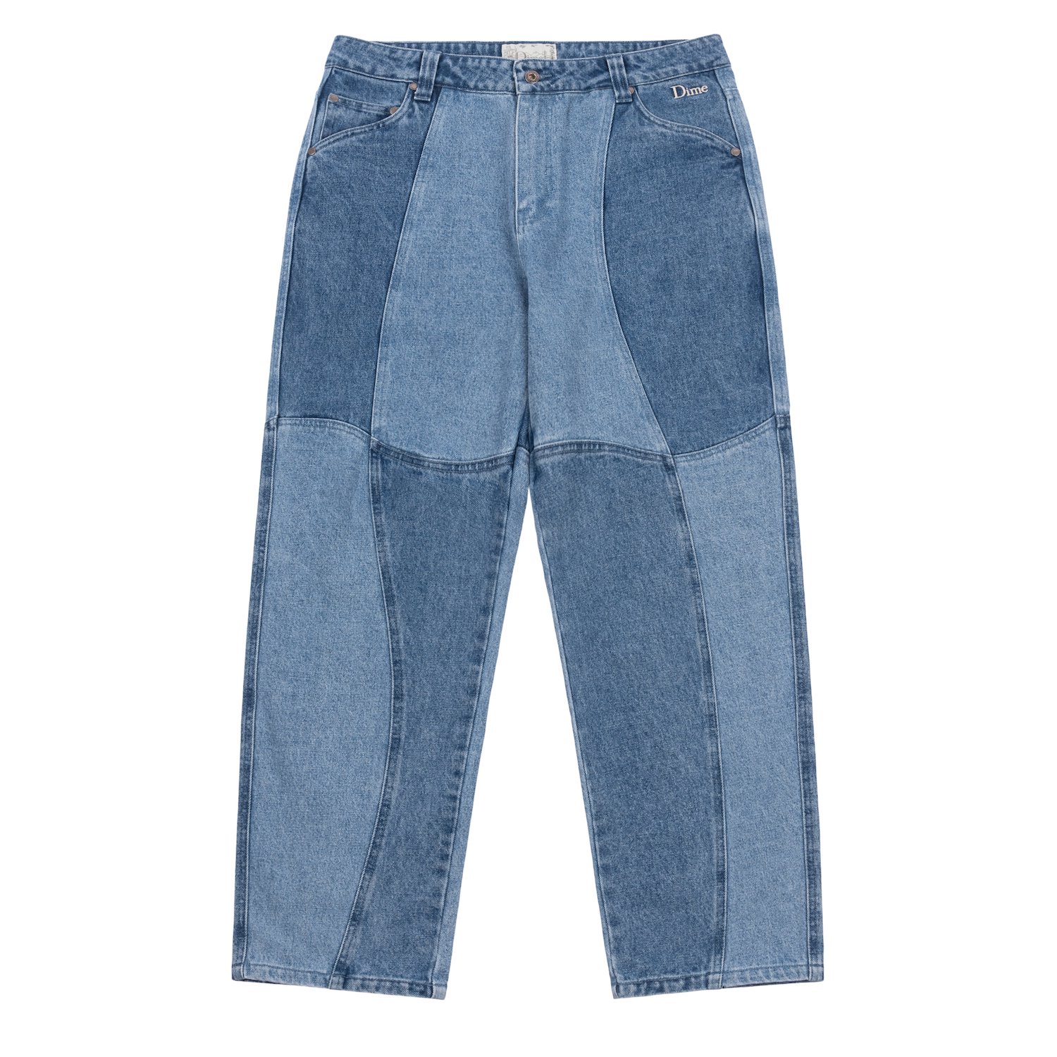 DIME<br>BLOCKED RELAXED DENIM PANTS<br>