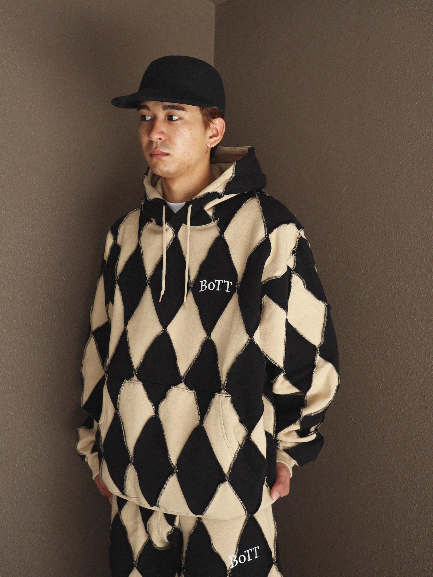 トップスbott Patchwork Hoodie (Black) Lサイズ