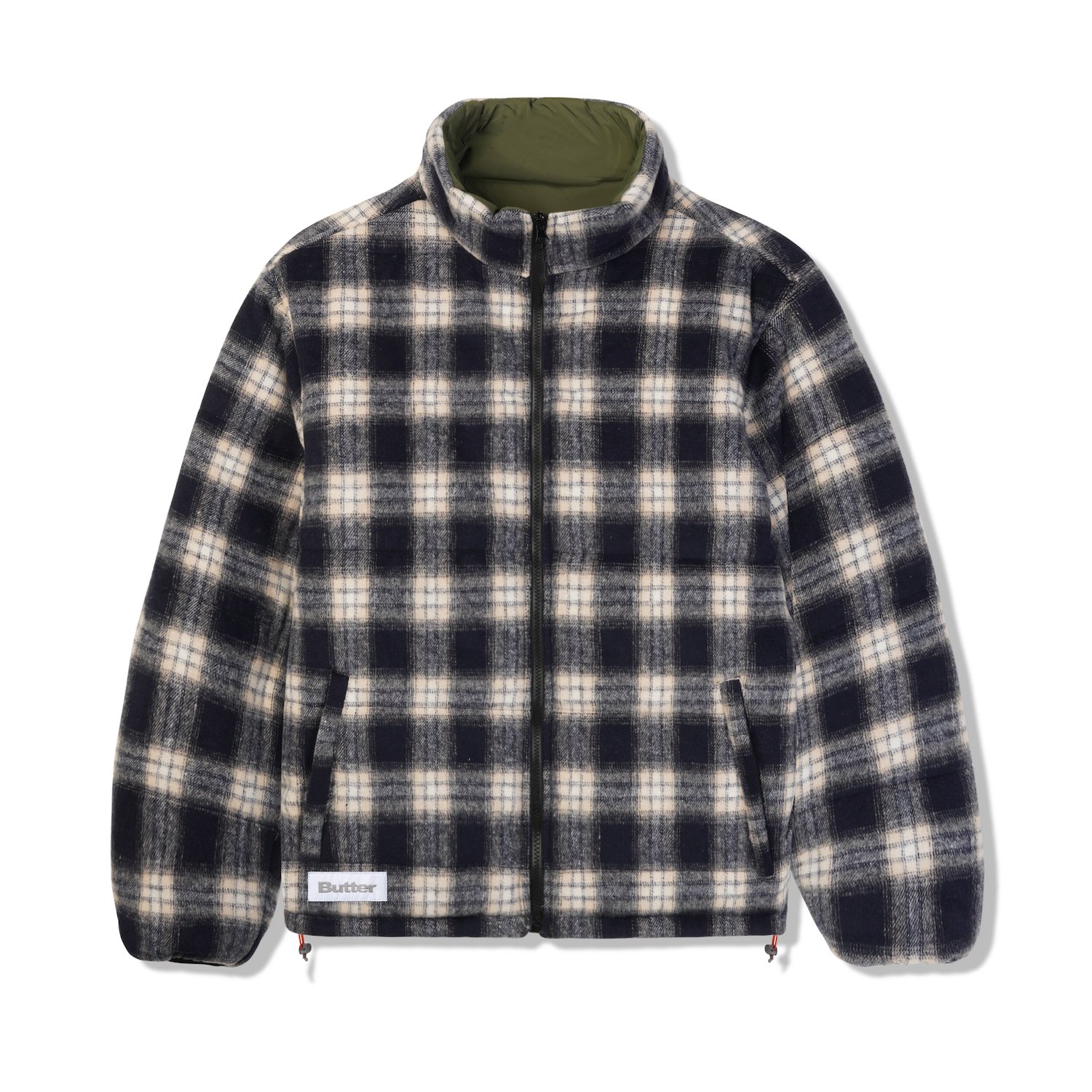 BUTTER GOODS<br>Reversible Plaid Puffer Jacket<br>