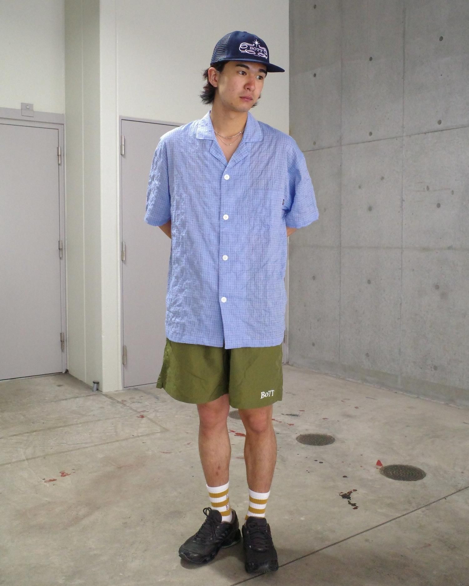 BoTT Windowpane S/S Shirt チェックシャツ BoTT Windowpane S/S Shirt チェックシャツ