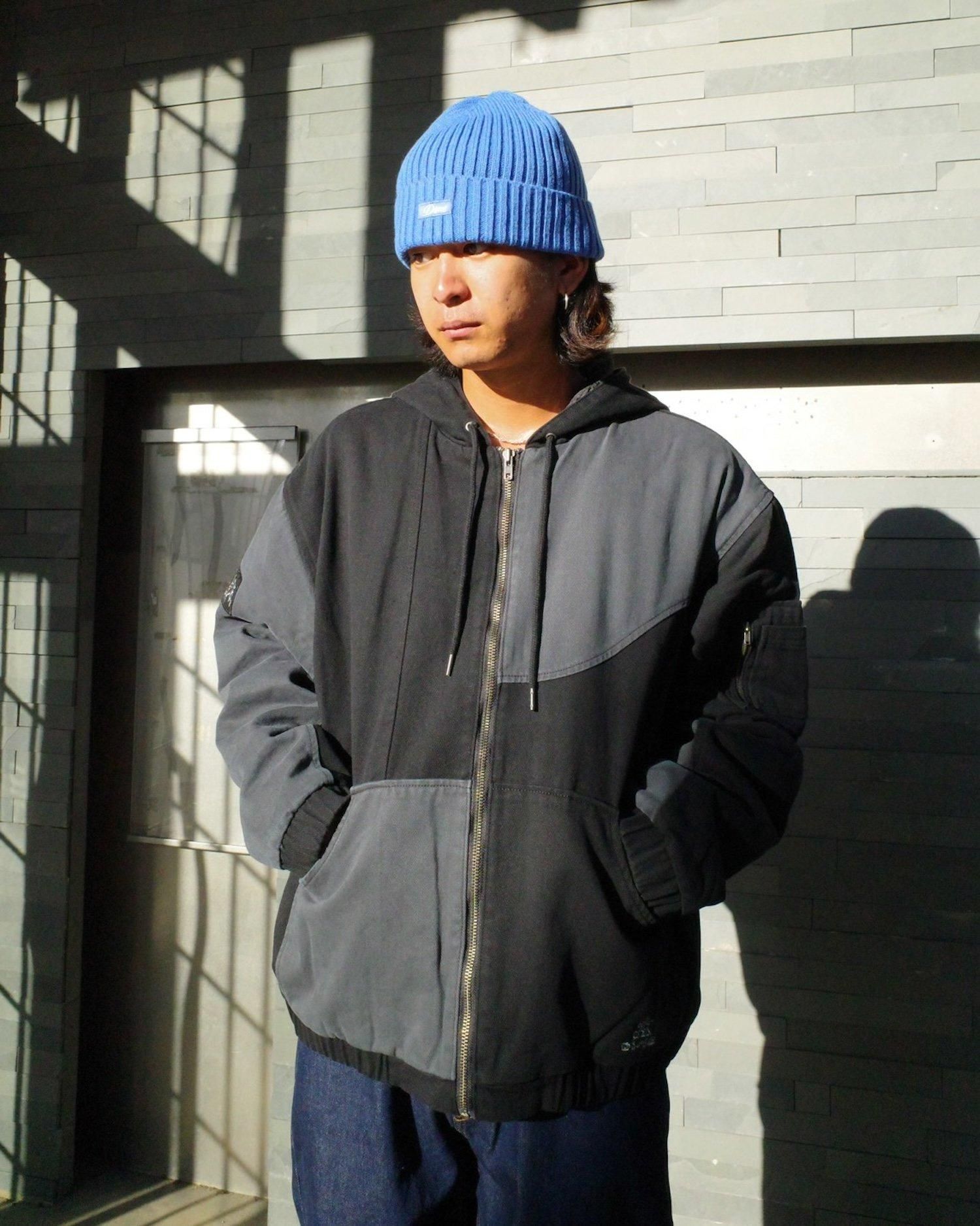 Panel Denim Hooded Bomber Dime ジャケット Dime Gray Panel Denim Hooded Bomber Jacket Dime