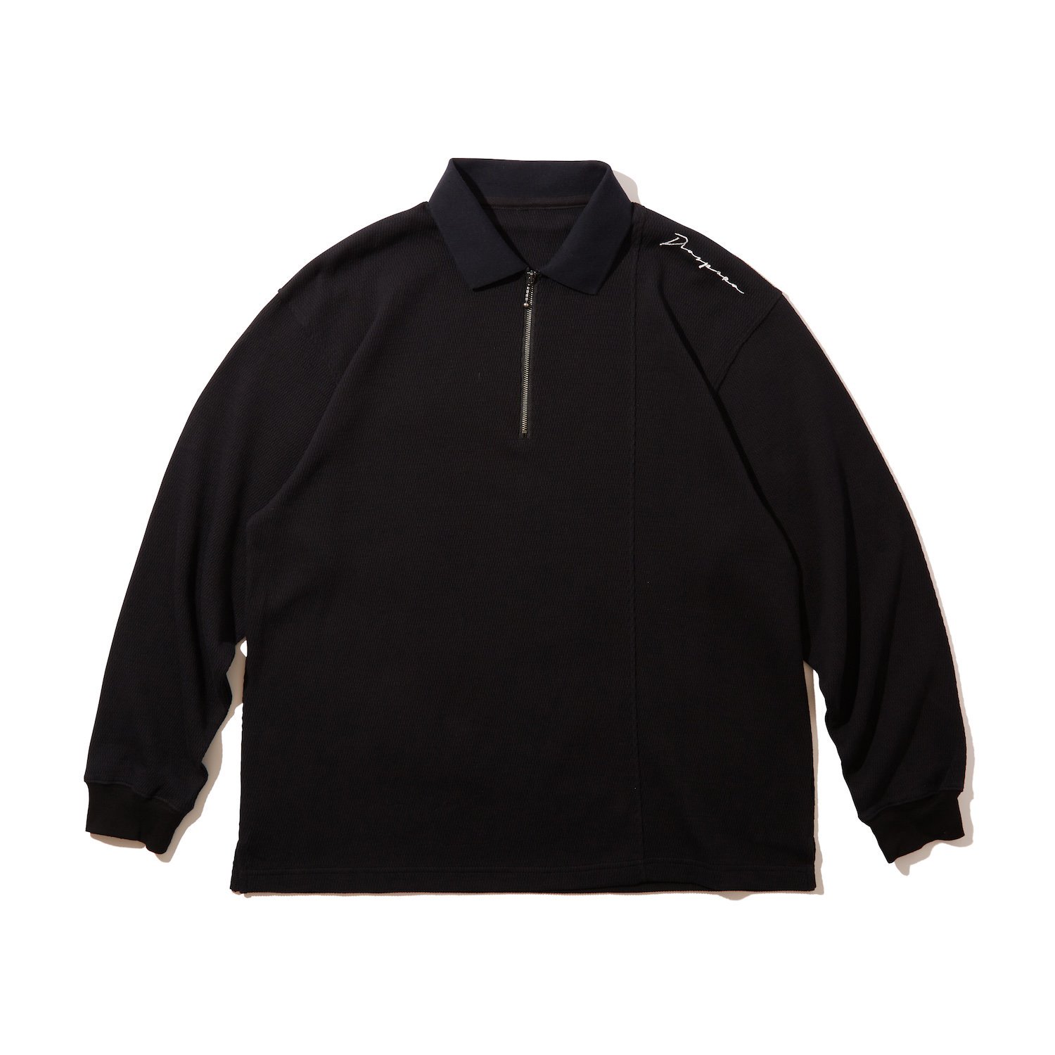 Diaspora skateboards<br>Waffle Panelled Zip Polo<br>