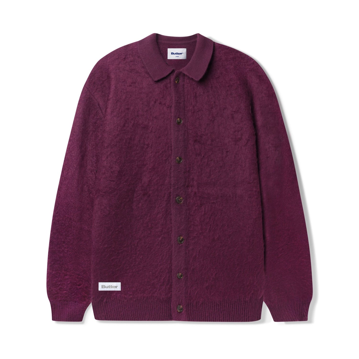 BUTTER GOODS<br>Mohair Button Up Knitted Shirt<br>