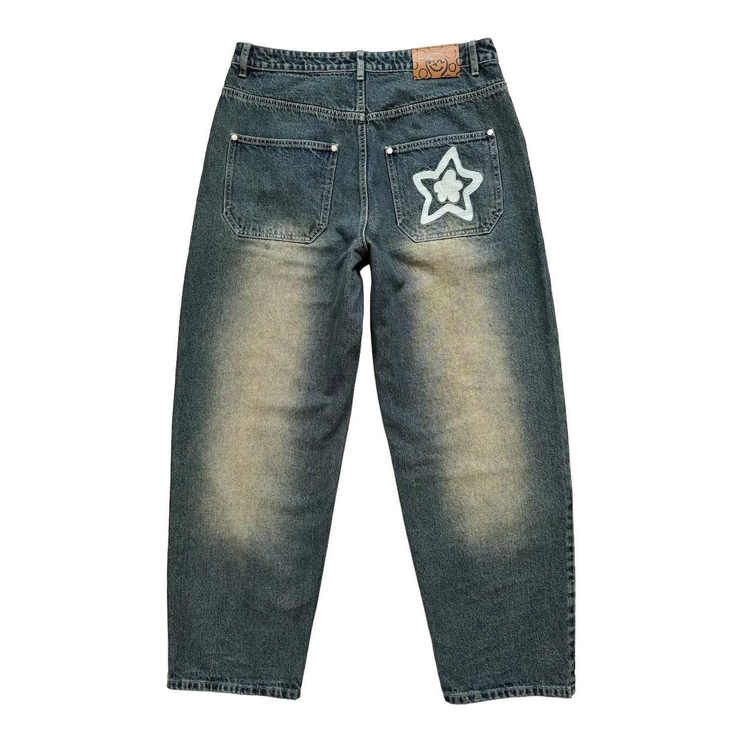 STAR TEAM<br>WASHED STAR JEANS<br>