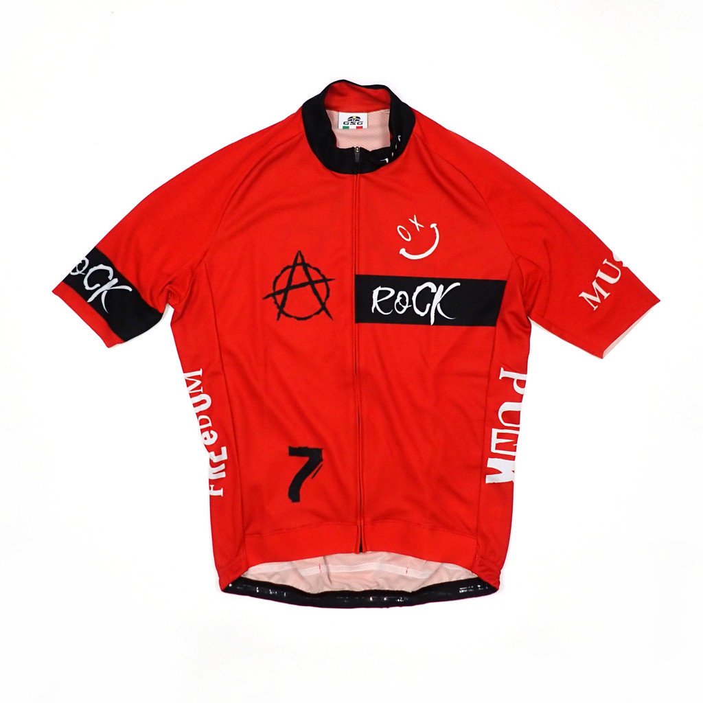 7ITA RDN Punk Jersey Red | ロックシーンを彷彿させる 80〜90年代風ジャージ - 7 BiCYCLE Products