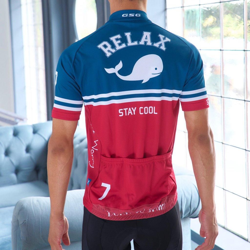 Stay Cool Whale Jersey Red/Navy | サイクルジャージ - 7