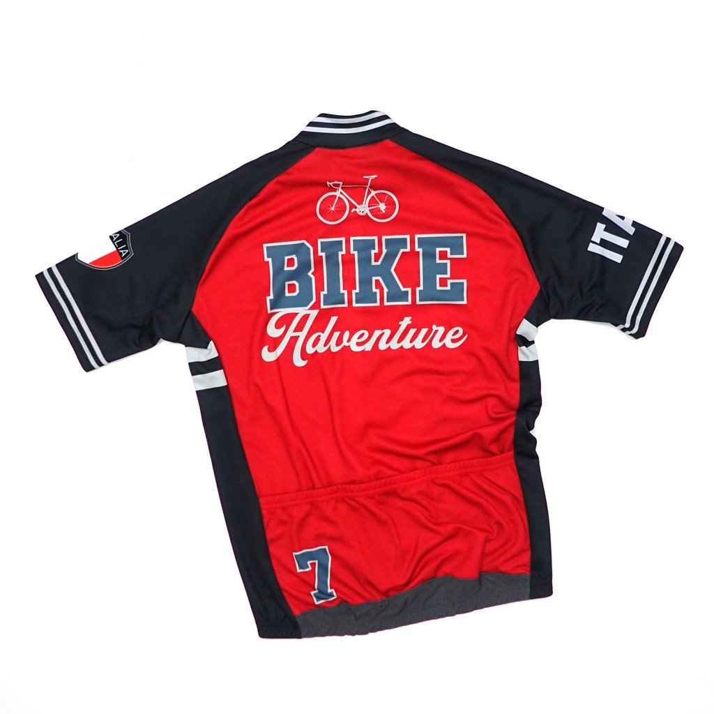 7ITA Stadium Bike Jersey Red | Retro Design Cycling Jersey - 7 BiCYCLE  Products