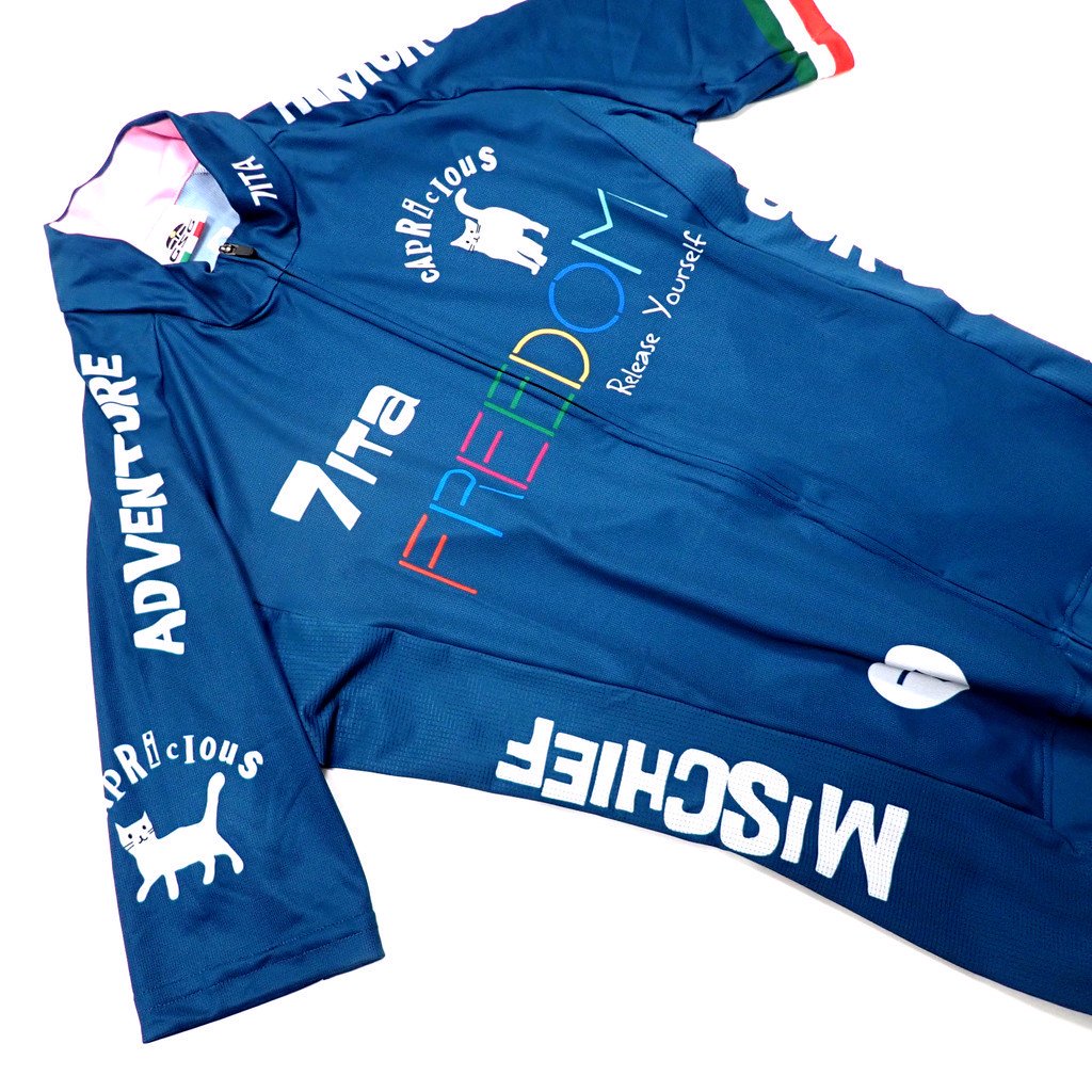 7ITA Freedom Cat Lady Jersey Navy | 自由なネコ達のサイクルジャージ - 7 BiCYCLE Products