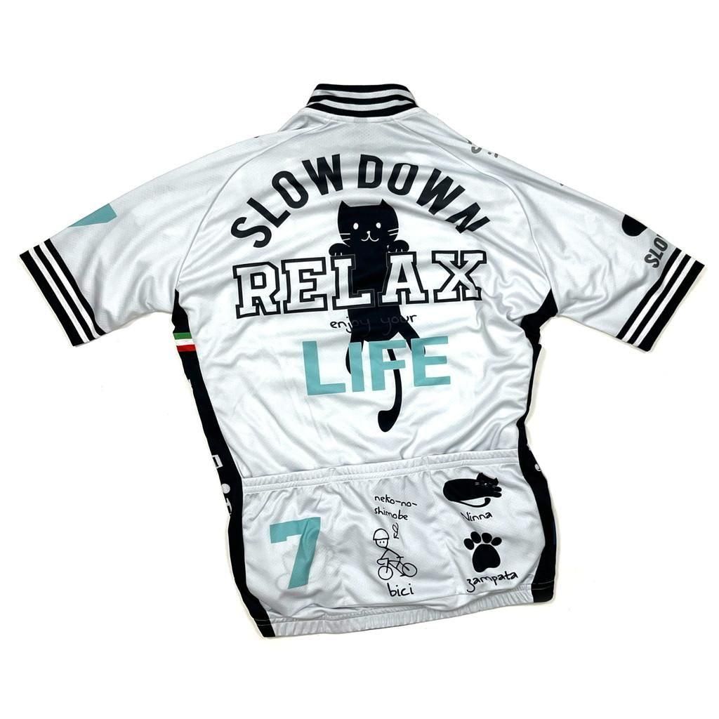 7ITA Relax Cat Jersey Off-White | コミカルなネコ達のサイクル
