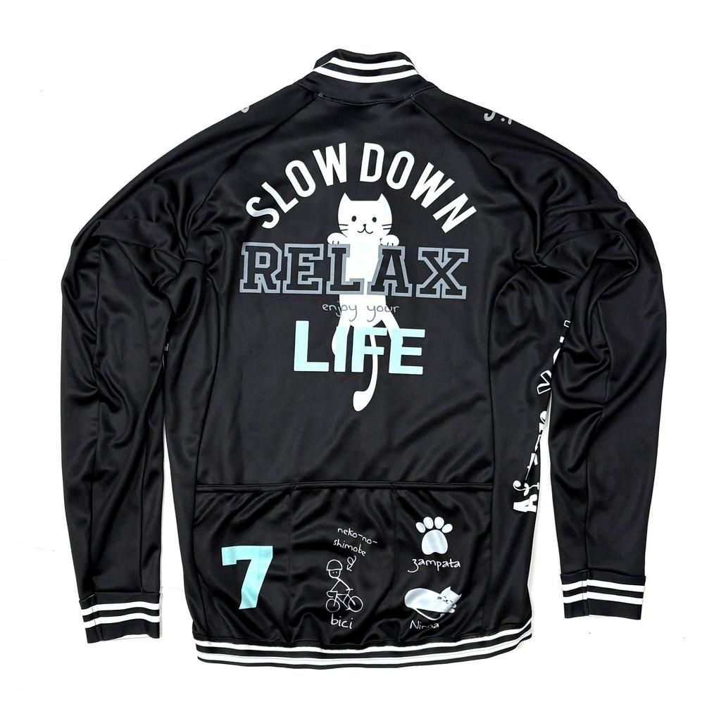 7ITA Relax Cat LS Jersey | ブラック - 7 BiCYCLE Products
