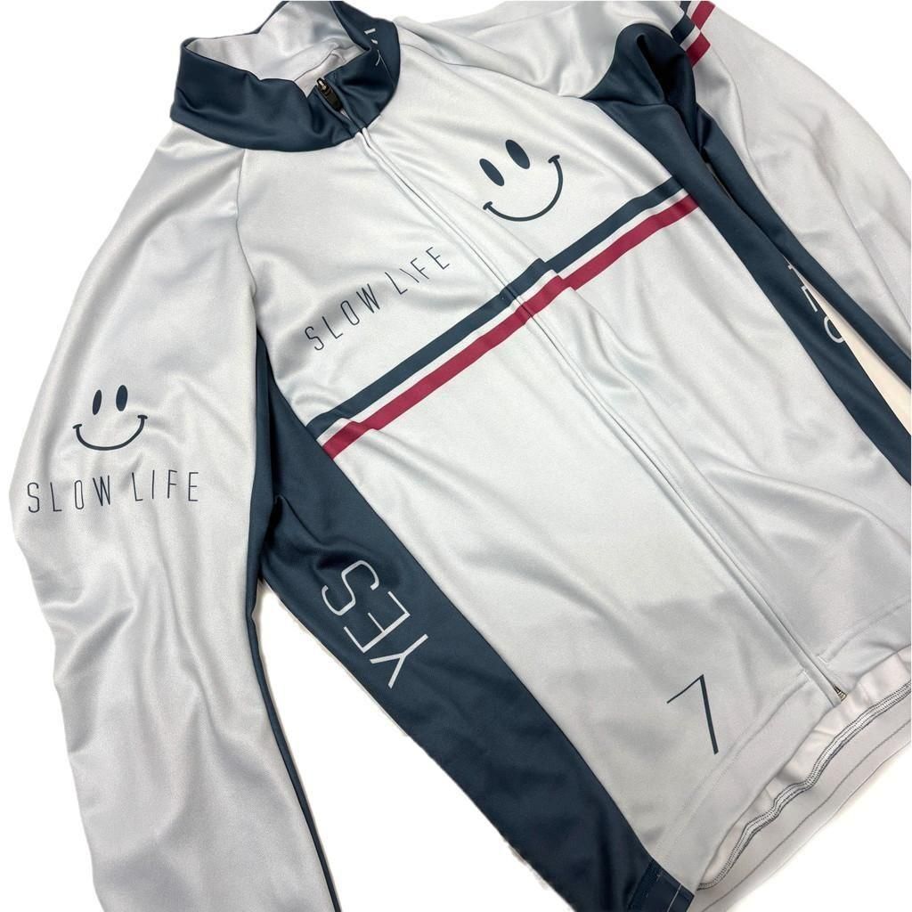 7ITA Slow Life Smile LS Jersey | ライトグレー - 7 BiCYCLE