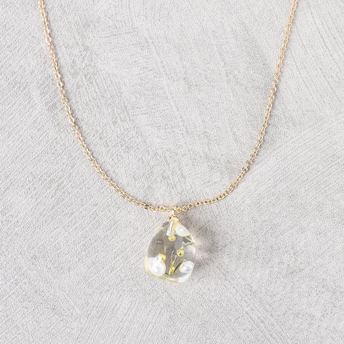 S-16 フラワーモチーフ ネックレスピアス/イヤリングセット