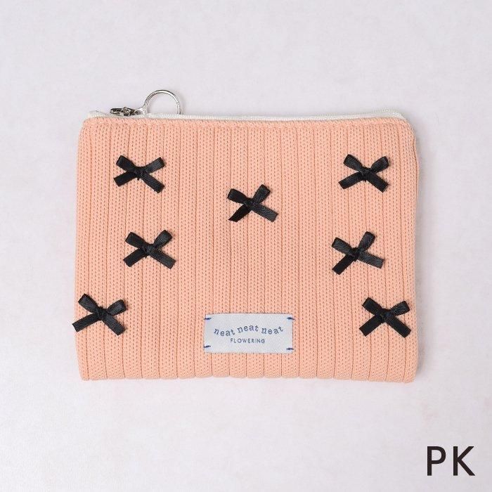 リボン｜ニット｜フラットポーチ｜フラワーリングオンラインストア