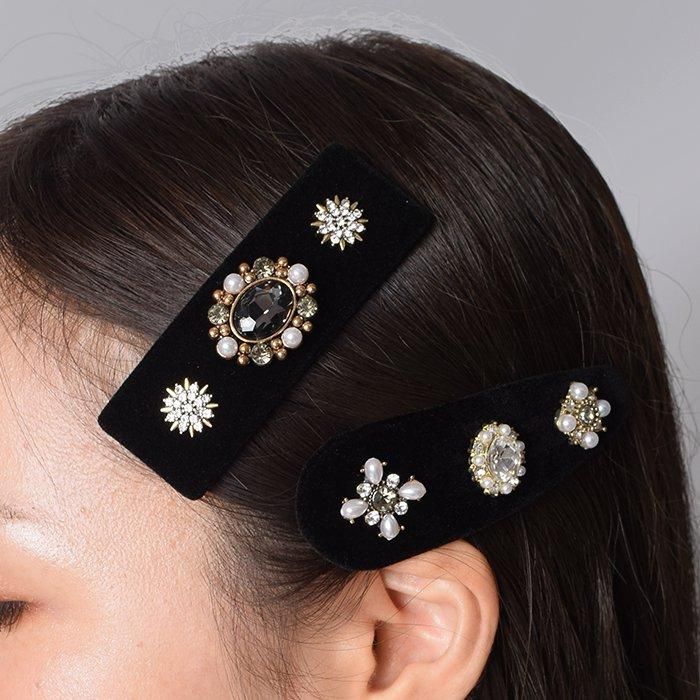 ベロア×ビジュー｜トップピン｜フラワーリングオンラインストア