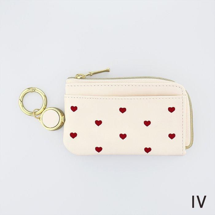 ミニハート刺繍｜キーポーチ｜フラワーリングオンラインストア